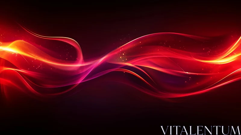 Neon Energy Waves Flow Across Dark Space.