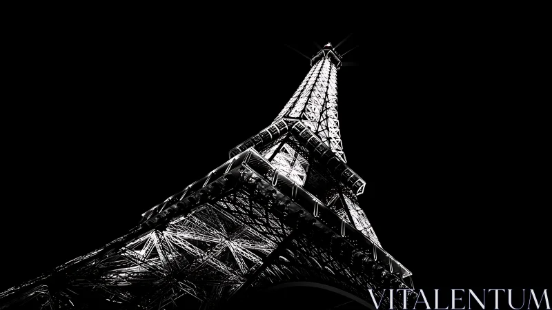 Steel lattice tower is shown from low angle in stark contrast