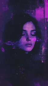 Quiet violet dream where city lights drift through memory.