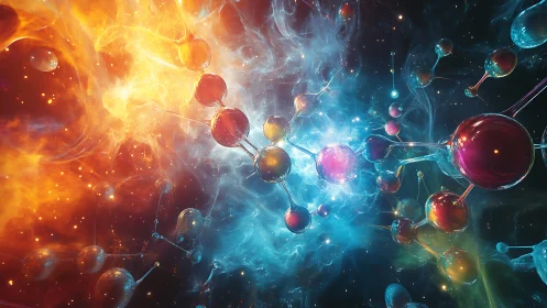 Bioluminescent molecular network in dual-temperature nebula field