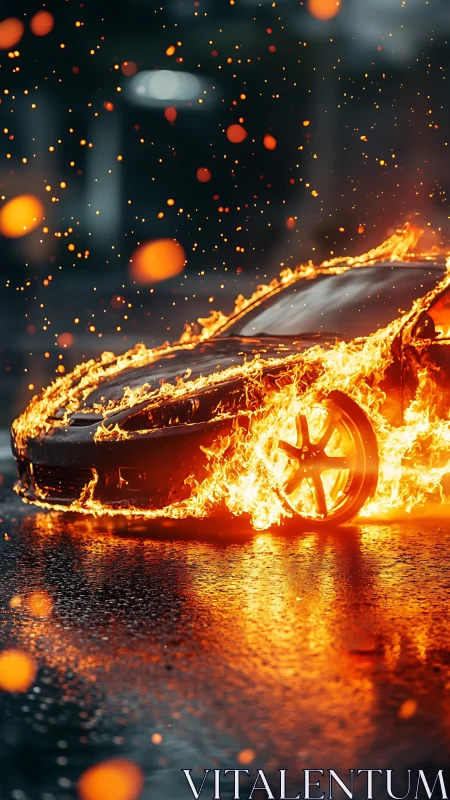 Inferno Velocity: Supercar Ablaze in Spectacular Orange Fury.