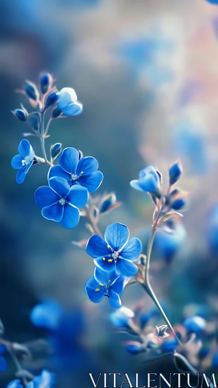 Luminous Forget-Me-Nots Dancing Through Dreamy Soft Focus