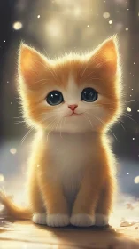 Luminous Kitten: Portrait of Wonder in Golden Light.