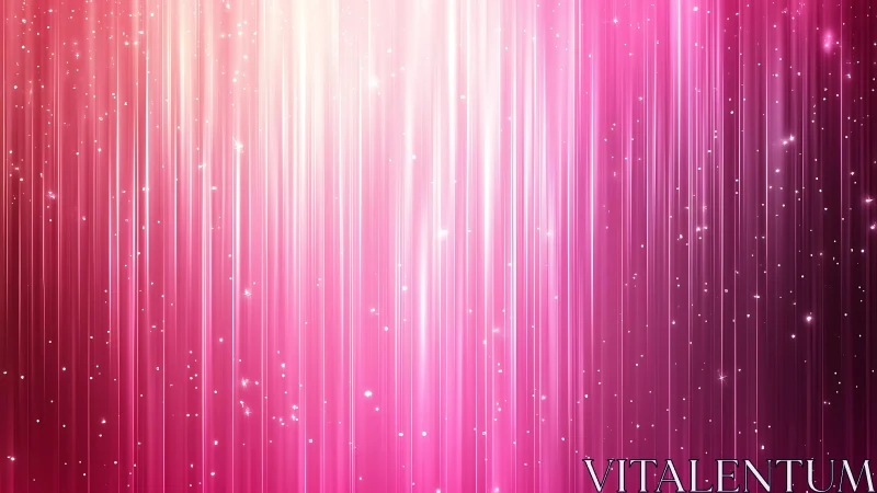 Radiant pink light streaks with glowing sparkles, abstract digital art.