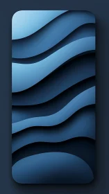 Layered blue wave panels with soft 3D depth effect.