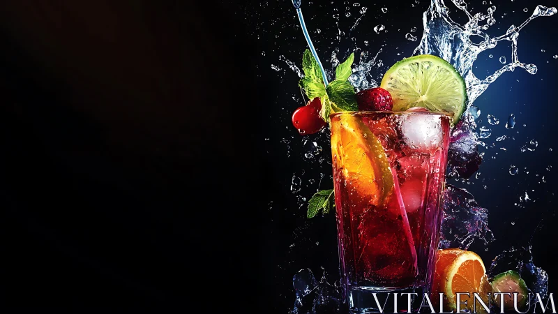 Turbulent Splash: Crimson Elixir Meets Gravity's Dance.