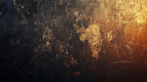 Grunge textured wall with golden light, abstract urban style.