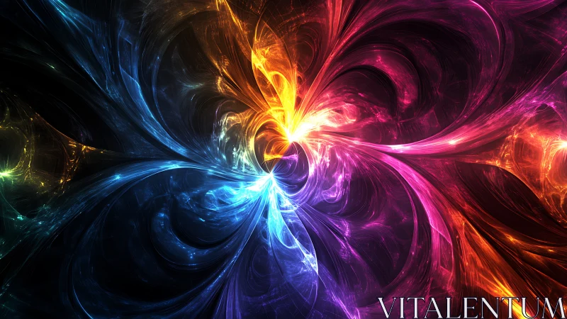 Chromatic energy vortex with radiant spectral filaments.