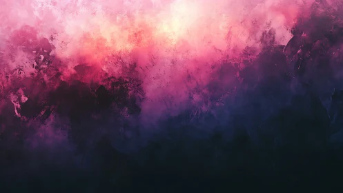 Dreamy pink nebula clouds drifting over deep twilight.