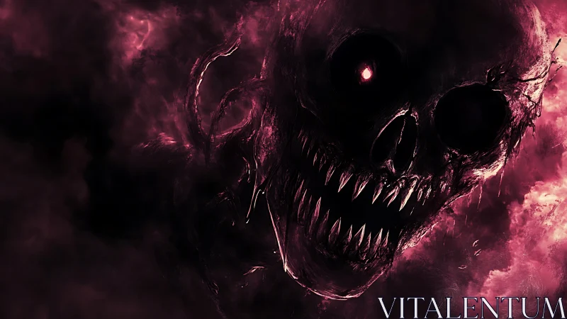 Digital painting of voidborn skull demon with serrated maw.