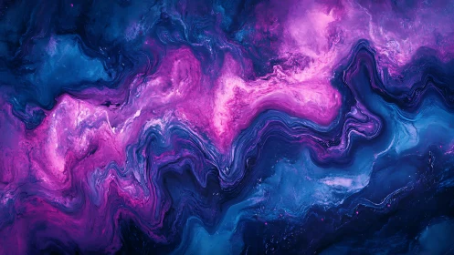 Neon nebula swirl over deep indigo cosmic currents.