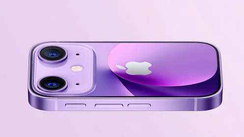 Premium Purple iPhone Smartphone with Dual Camera System.