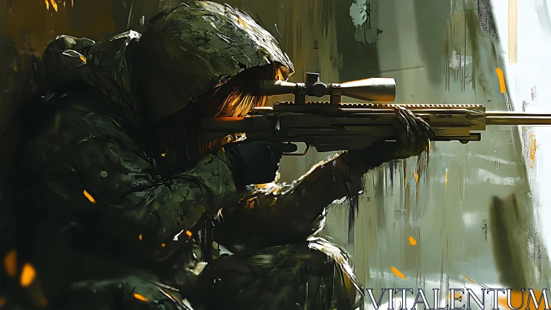 Tactical Marksman Positioned for Precision Engagement.