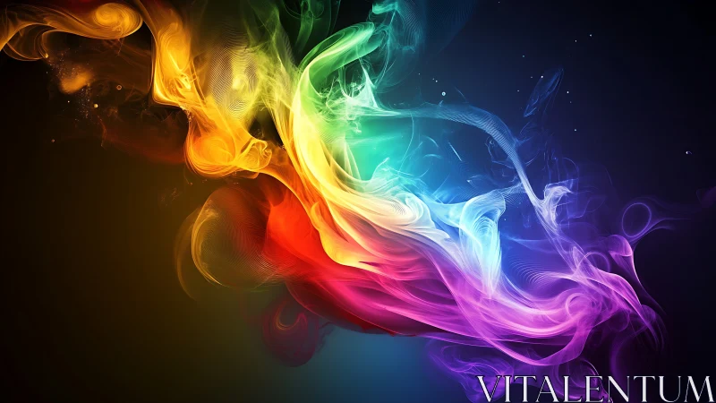 Radiant multicolor smoke swirls form luminous abstract wave