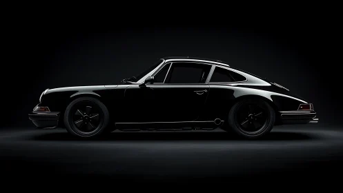 Midnight coupe glides like polished ink through the dark