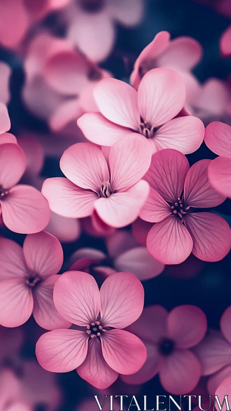 Close-up view of pink floral clusters with focused detail on petal structure