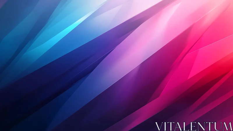 Abstract geometric background with vibrant blue and pink gradients.