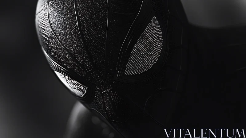 Moody close-up portrait of a sleek masked superhero figure.