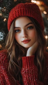 Winter lights linger softly in the gaze of a quiet muse