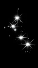 Radial diffraction starbursts on vector-black celestial field.