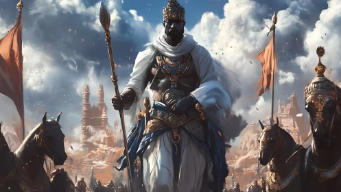 Triumphant desert king rides forward before storming citadel