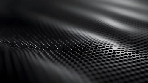 Abstract black metallic mesh with wavy pattern and glossy finish.