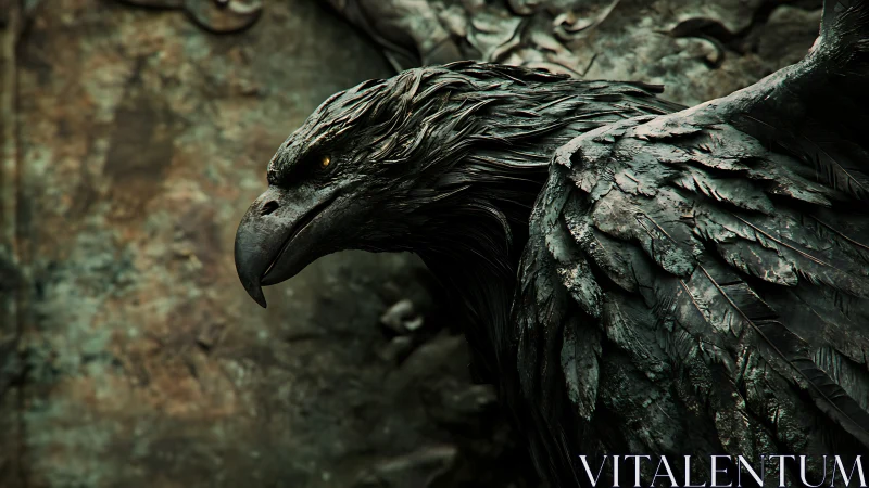 Weathered bronze eagle holding timeless, watchful strength.