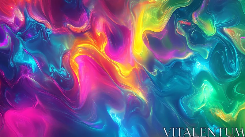 Neon rivers of liquid light collide in a swirling cosmic sea