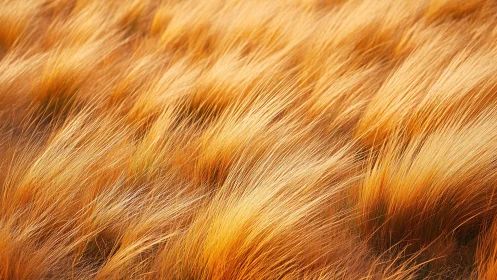 Golden wild grass swaying in sunlight, close-up nature abstract.