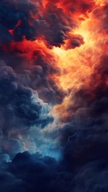 Stormlit Nebula Corridor Where Fire Courts Midnight Clouds.