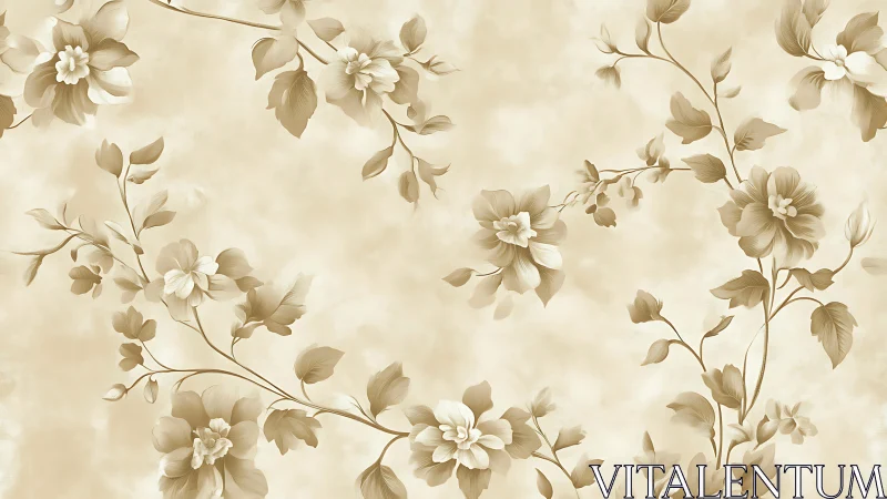Sepia Botanicals: Cascading Florals in Muted Tones.
