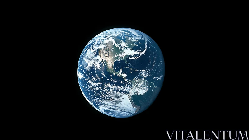 Earth viewed from space with visible cloud patterns.