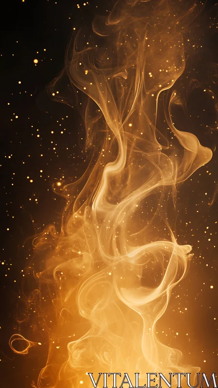 Golden Ethereal Energy Flow Ascending into Luminous Darkness