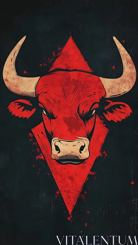 Bold red bull emblem glowing with raw, confident energy.