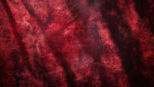 Crimson textured fabric backdrop reveals distressed painterly depth