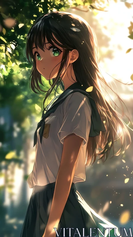 Soft sunlight and quiet thoughts with a green-eyed girl.