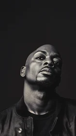 Midnight gaze carves sculpted light across quiet defiance