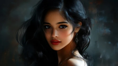 Digital portrait shows woman with dark hair and deep gaze