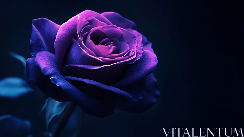 Neon Rose Bloom: Magenta and Indigo Gradient Illumination Study.