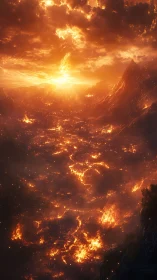 Inferno City Valley Engulfed in Massive Wildfire Blaze