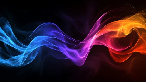 Glowing ribbons of color flow gently across the dark night