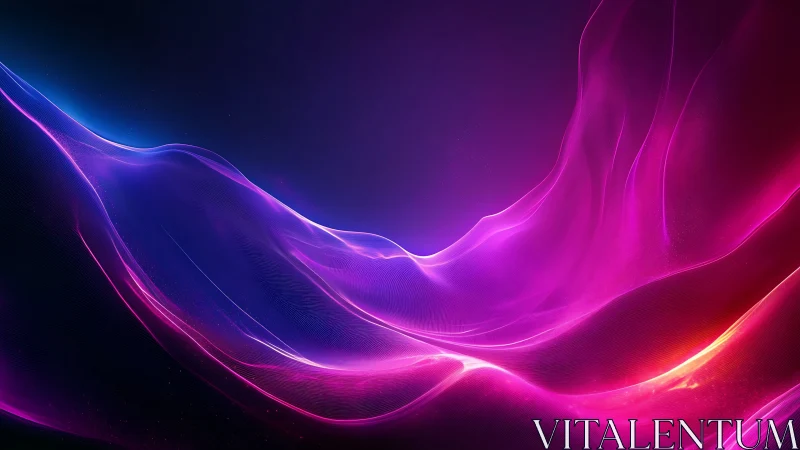 Neon plasma waves drifting through a midnight digital canyon.