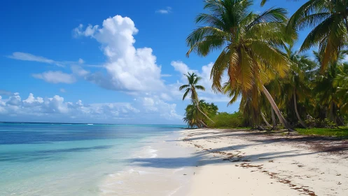 Tropical Paradise: Where Palm Trees Kiss the Shore.