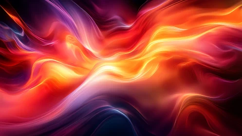 Fluid Motion: Luminous Wave Gradient Abstract Composition.