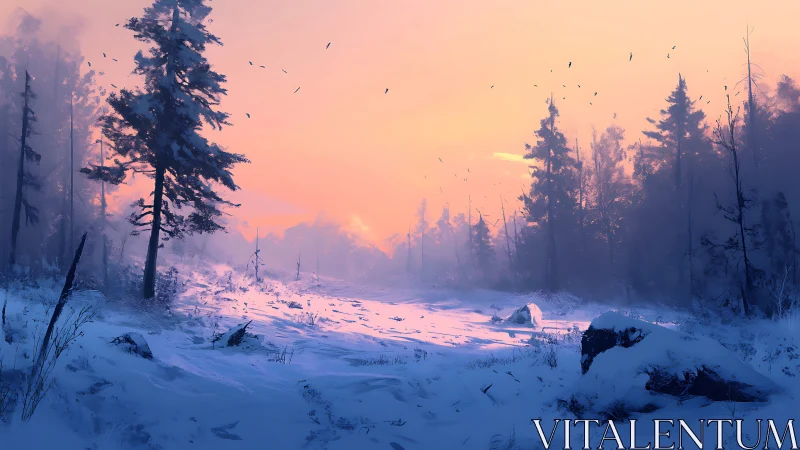 Boreal Forest Valley in Dawn Light: Volumetric Atmospheric Rendering with Crepuscular Illumination