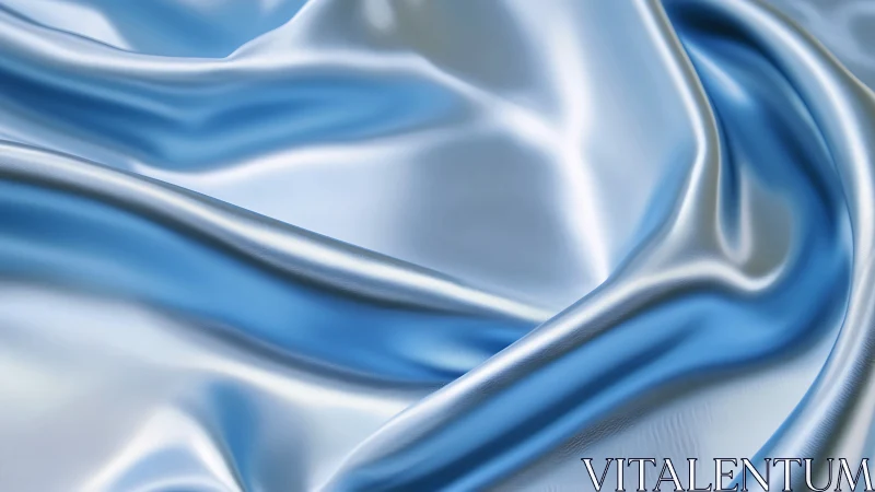 Metallic blue satin folds under soft diffused studio light.