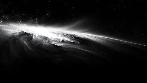 Monochrome cosmic horizon captures turbulent stellar eruption