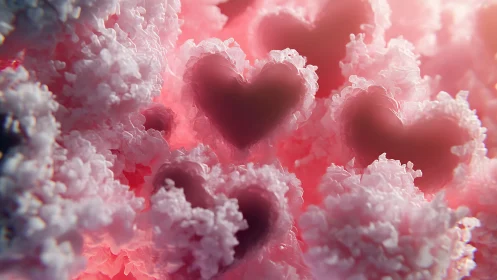 Cotton Candy Heart Dreams: Love Materializes in Fluffy Pink Clouds.