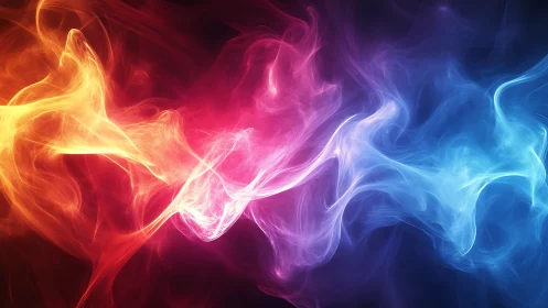 Luminous Energy Wave Collision: Fire Meets Frost.