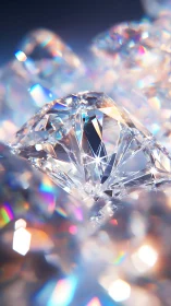 Macro-rendered diamond caustics with high dispersion and bokeh